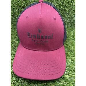 Linksoul Golf Trucker Hat Adjustable Maroon Black Cap NWOT